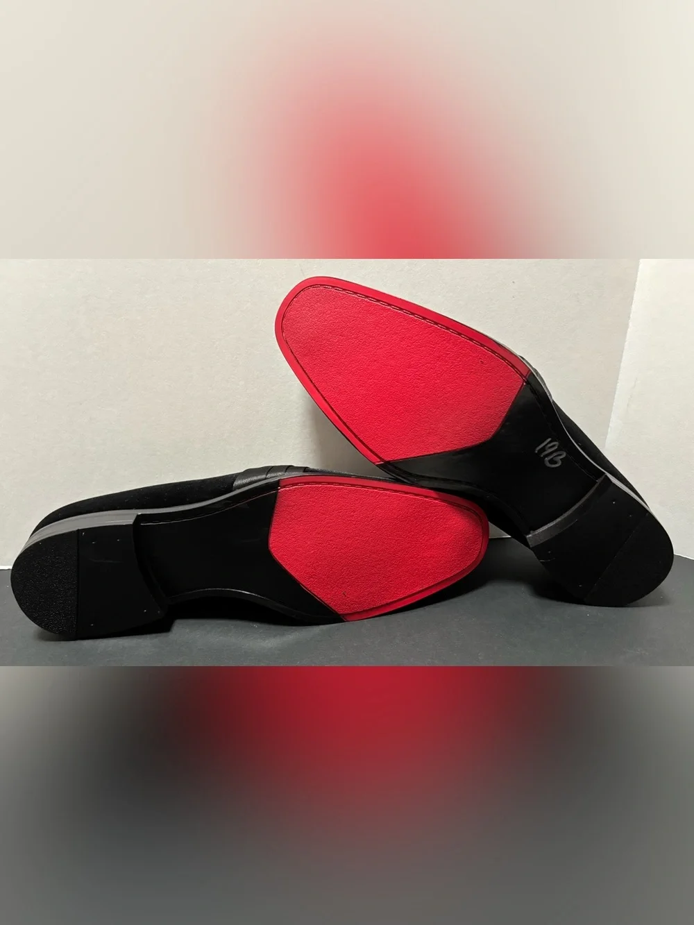 After Midnight Black Velvet Red Bottom Smoker Loafers 9.5